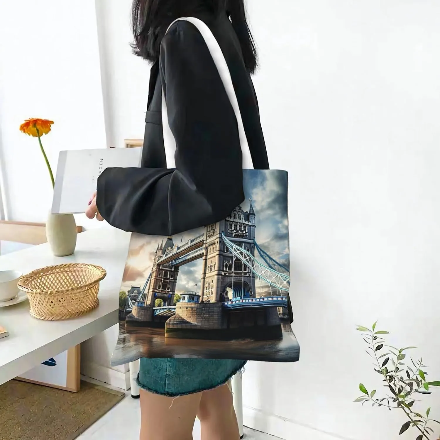 Ireland Sunset Seascape Reusable Canvas Shopping Bag-Multifunctional Tote Bag, Suitable For Shopping Daily Travel