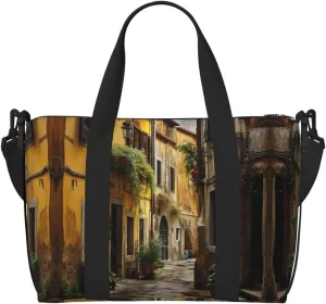 Italian Old Street Duffel Bags for Traveling - Lightweight Personal Item Travel Bags, Gym Bags for Men and Women