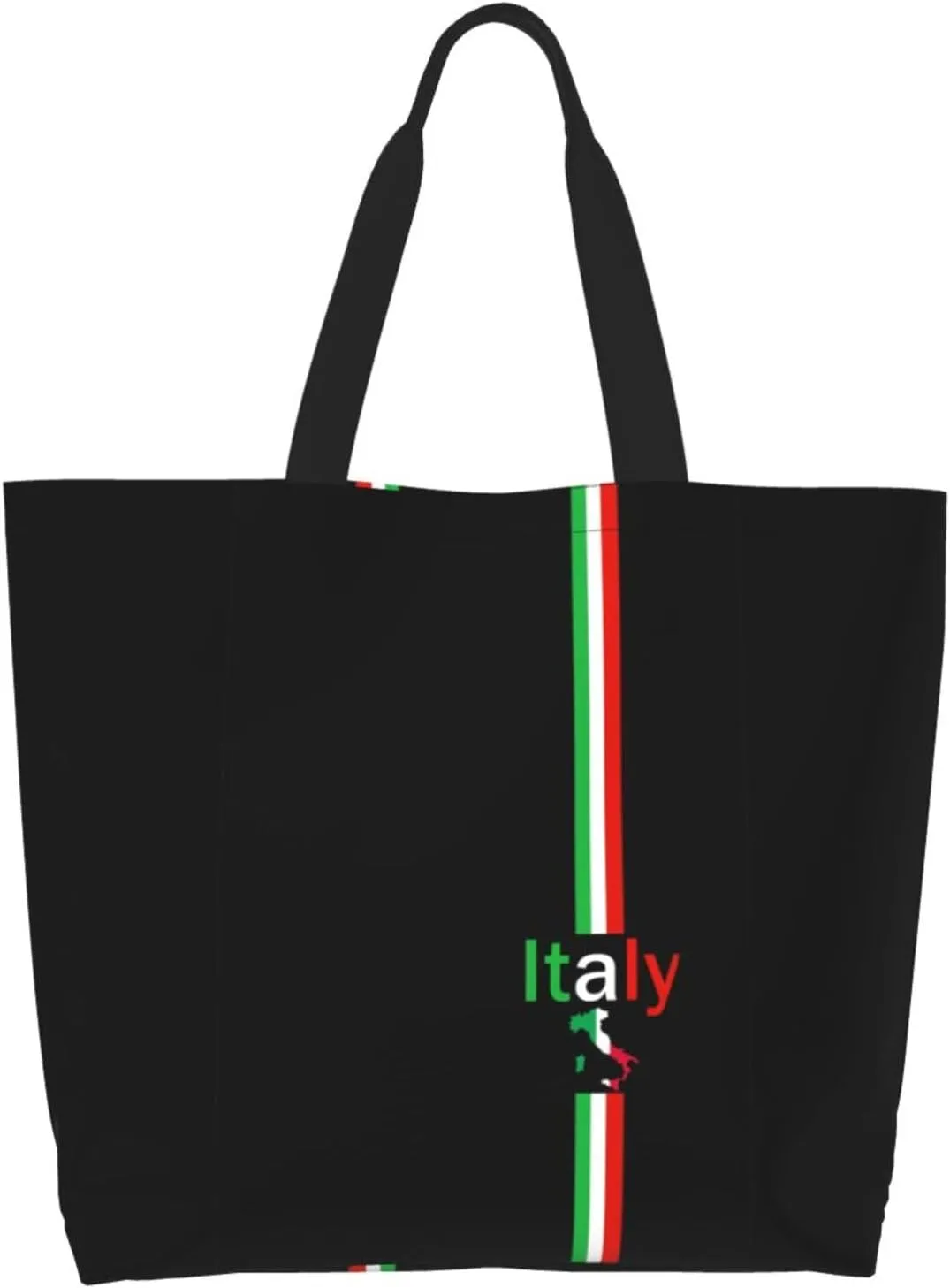 Italy Canvas Tote Bag Italy Flag Shoulder Bag Italian Casual Grocery Bags Flag Bag for Outdoor