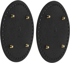 IWOWHERO 2pcs Faux Leather Bag Bottoms for DIY Purse Making Supplies Durable Pad with Holes Nails for Crochet Bags Tote Shoulder Backpack and More