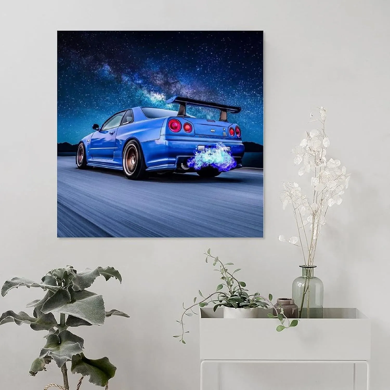 JDM Car Poster R35 Supra Poster Decorative Painting Canvas Wall Art Living Room Posters Bedroom Painting 16x16inch(40x40cm)