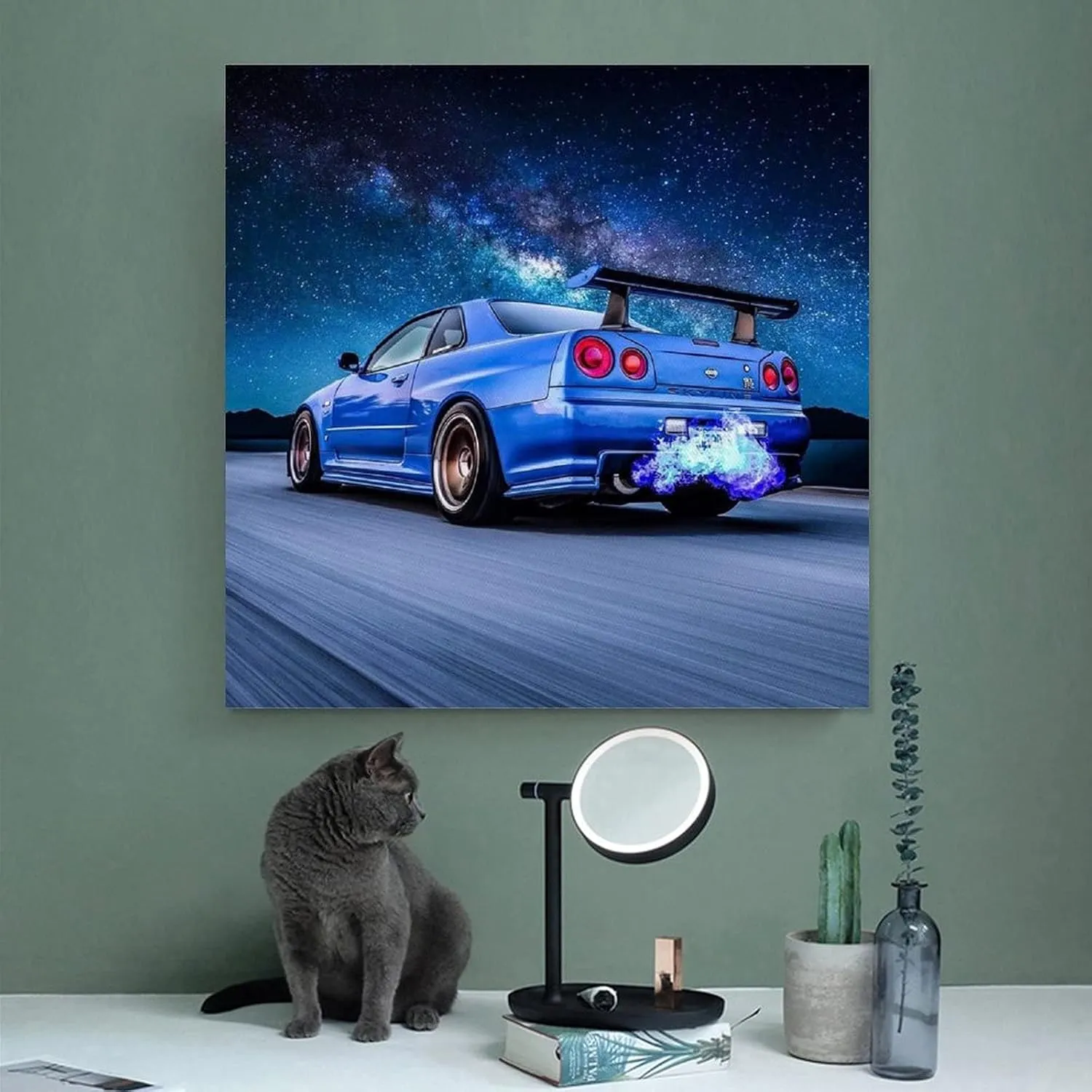 JDM Car Poster R35 Supra Poster Decorative Painting Canvas Wall Art Living Room Posters Bedroom Painting 16x16inch(40x40cm)