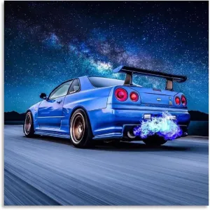 JDM Car Poster R35 Supra Poster Decorative Painting Canvas Wall Art Living Room Posters Bedroom Painting 16x16inch(40x40cm)