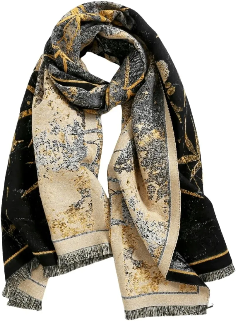 Jeelow Womens Pashmina Shawl Wrap Scarf - Elegant Dressy Evening Poncho Cape for Formal and Wedding Outfits