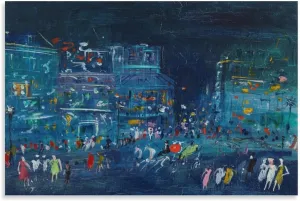 JIANPIN JEAN DUFY Paris Pigalle, La Nuit Canvas Famous Paintings, Wall Art Posters, Decorative Hanging Pictures Picture Print Wall Art Poster Painting Canvas Posters Artworks Gift Idea Room Aesthetic