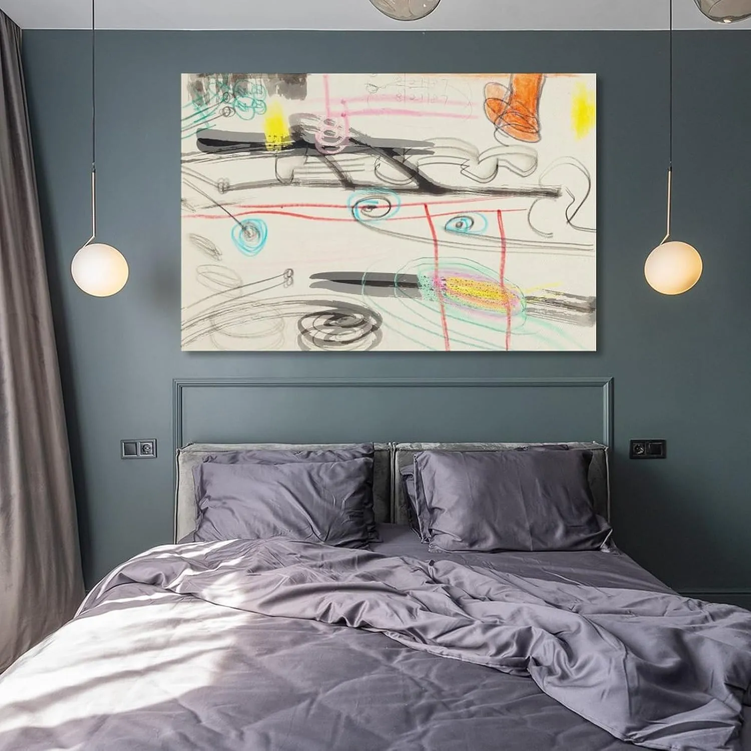 JIANPIN Saul Steinberg Untitled (8) Canvas Printing Famous Paintings, Wall Art Posters, Decorative H Canvas Wall Art Poster Decorative Bedroom Modern Home Print Picture Artworks Posters 16x24inch(40x6