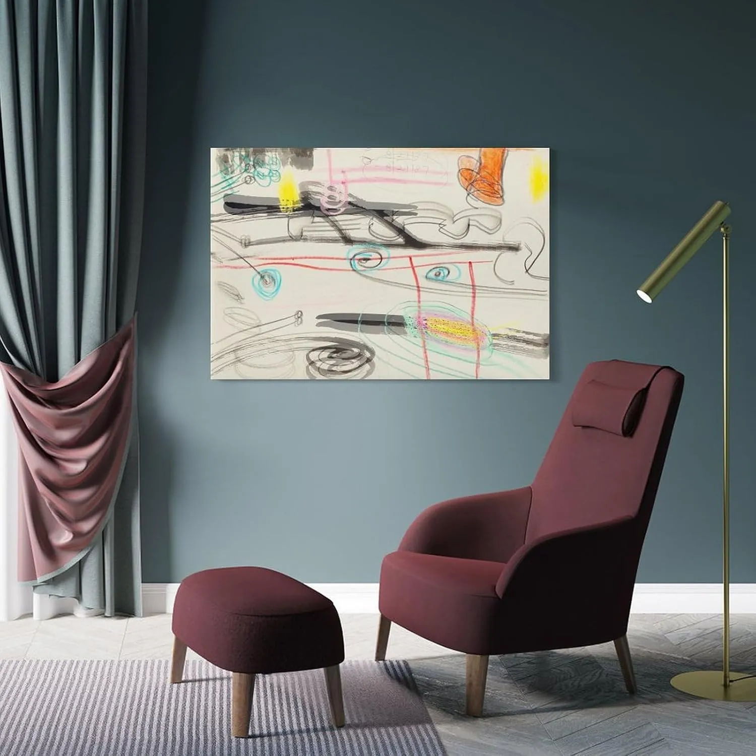 JIANPIN Saul Steinberg Untitled (8) Canvas Printing Famous Paintings, Wall Art Posters, Decorative H Canvas Wall Art Poster Decorative Bedroom Modern Home Print Picture Artworks Posters 16x24inch(40x6