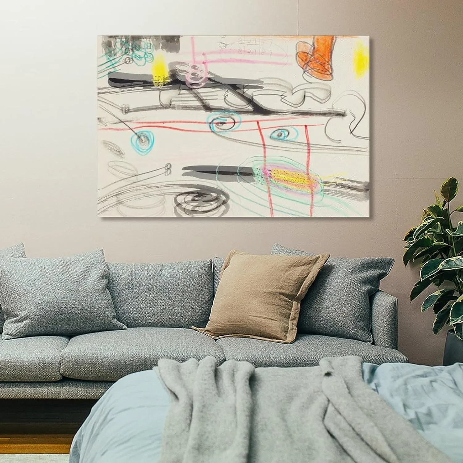 JIANPIN Saul Steinberg Untitled (8) Canvas Printing Famous Paintings, Wall Art Posters, Decorative H Canvas Wall Art Poster Decorative Bedroom Modern Home Print Picture Artworks Posters 16x24inch(40x6