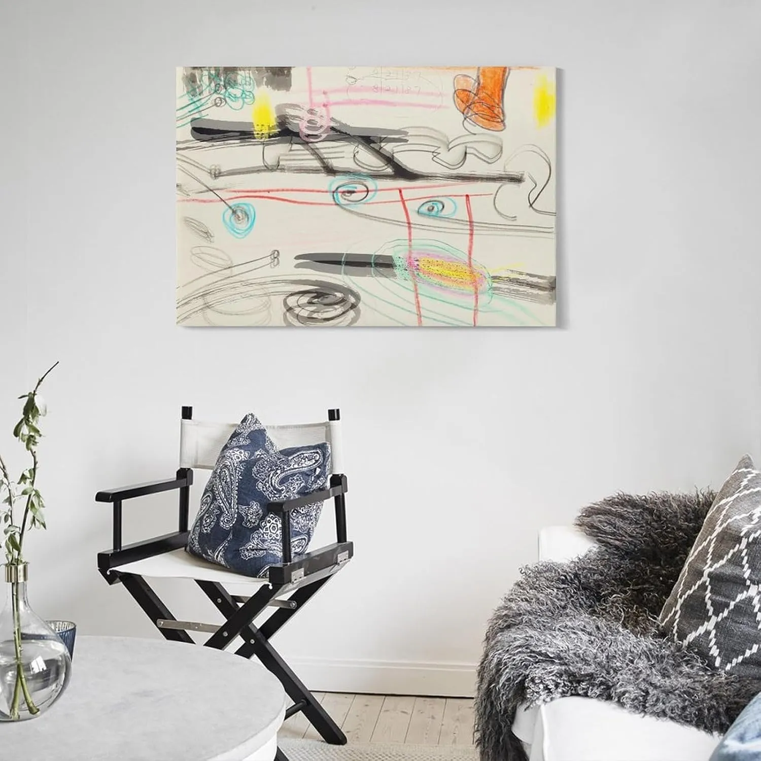 JIANPIN Saul Steinberg Untitled (8) Canvas Printing Famous Paintings, Wall Art Posters, Decorative H Canvas Wall Art Poster Decorative Bedroom Modern Home Print Picture Artworks Posters 16x24inch(40x6