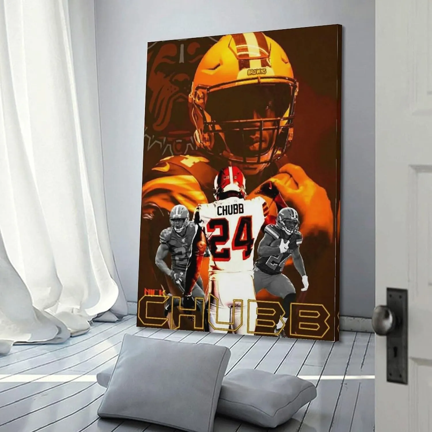JJoias Nick Chubb Posters Artworks Canvas Room Aesthetic Wall Art Prints Home Modern Decor Gifts 16x24inch(40x60cm)