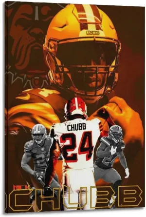 JJoias Nick Chubb Posters Artworks Canvas Room Aesthetic Wall Art Prints Home Modern Decor Gifts 16x24inch(40x60cm)