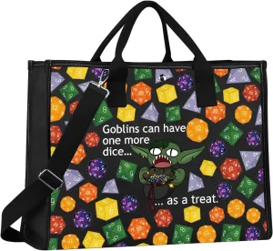 JNIAP Dragon Makeup Bag Dungeon Master Gift Dungeon Dice Bag Goblins Can Have One More Dice Gifts RPG Gamer Zipper Pouch (Goblins can Tote)