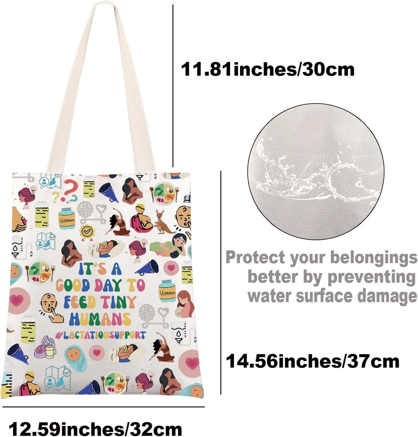JNIAP Lactation Consultant Makeup Bag Lactation Counselor Educator Gifts Lactation Tech Gifts Lactation Specialist Zipper Bag (Feed Tiny wh tb)