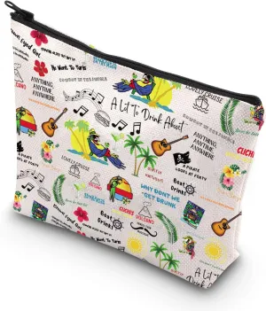 JNIAP Music Lyrics Makeup Bag Singer Album Inspired Gifts Singer Fans Gift Song Lyrics Zipper Pouch Singer Merchandise (want to paris)