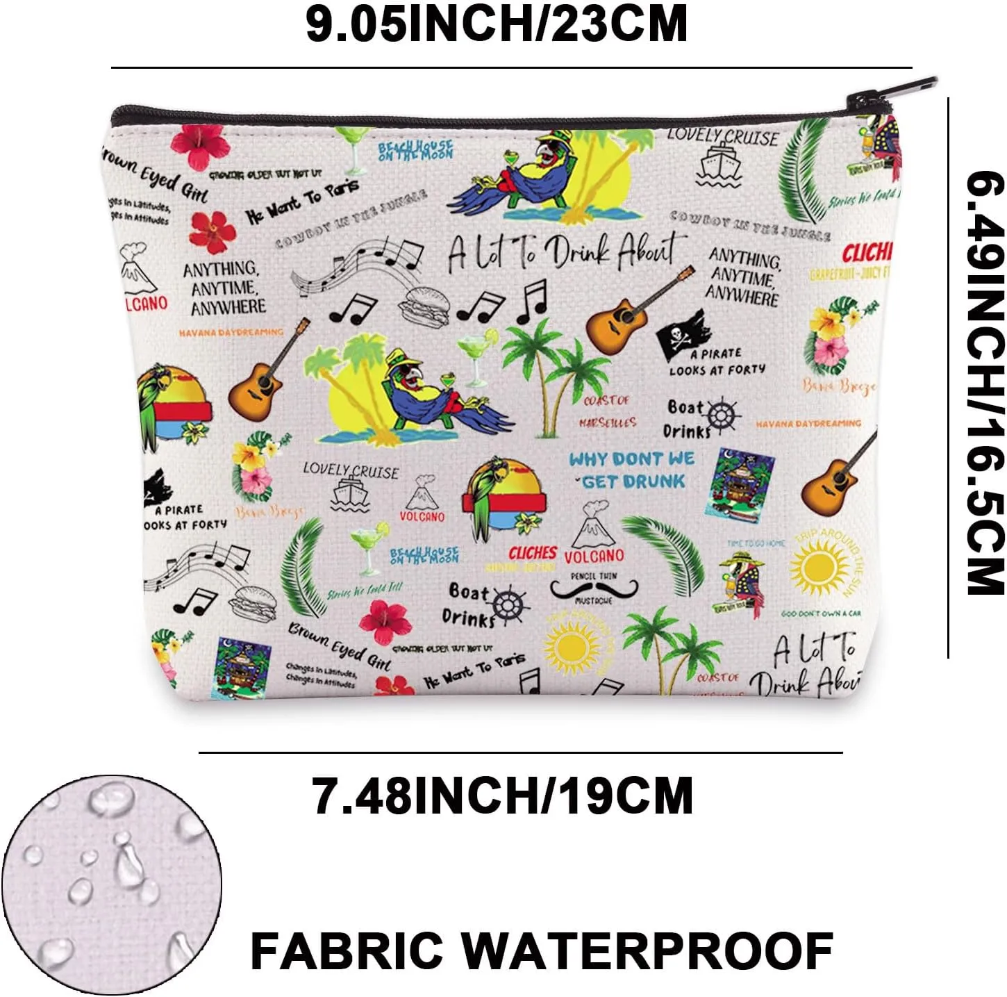 JNIAP Music Lyrics Makeup Bag Singer Album Inspired Gifts Singer Fans Gift Song Lyrics Zipper Pouch Singer Merchandise (want to paris)