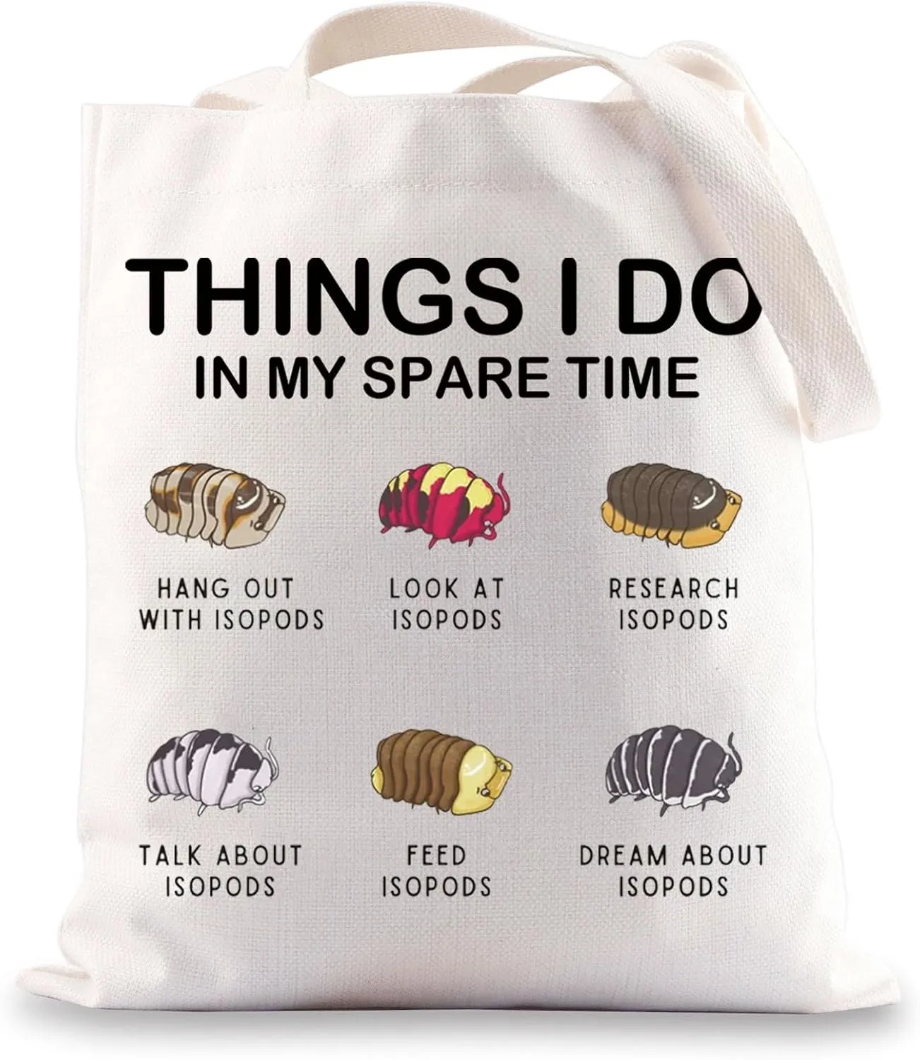 JNIAP Roly Poly Tote Bag Isopod Gift Entomologist Gift Insect Lover Gift Isopod Tote Bag Insect Pill Bug Gifts