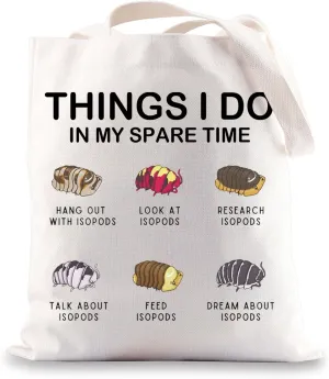 JNIAP Roly Poly Tote Bag Isopod Gift Entomologist Gift Insect Lover Gift Isopod Tote Bag Insect Pill Bug Gifts