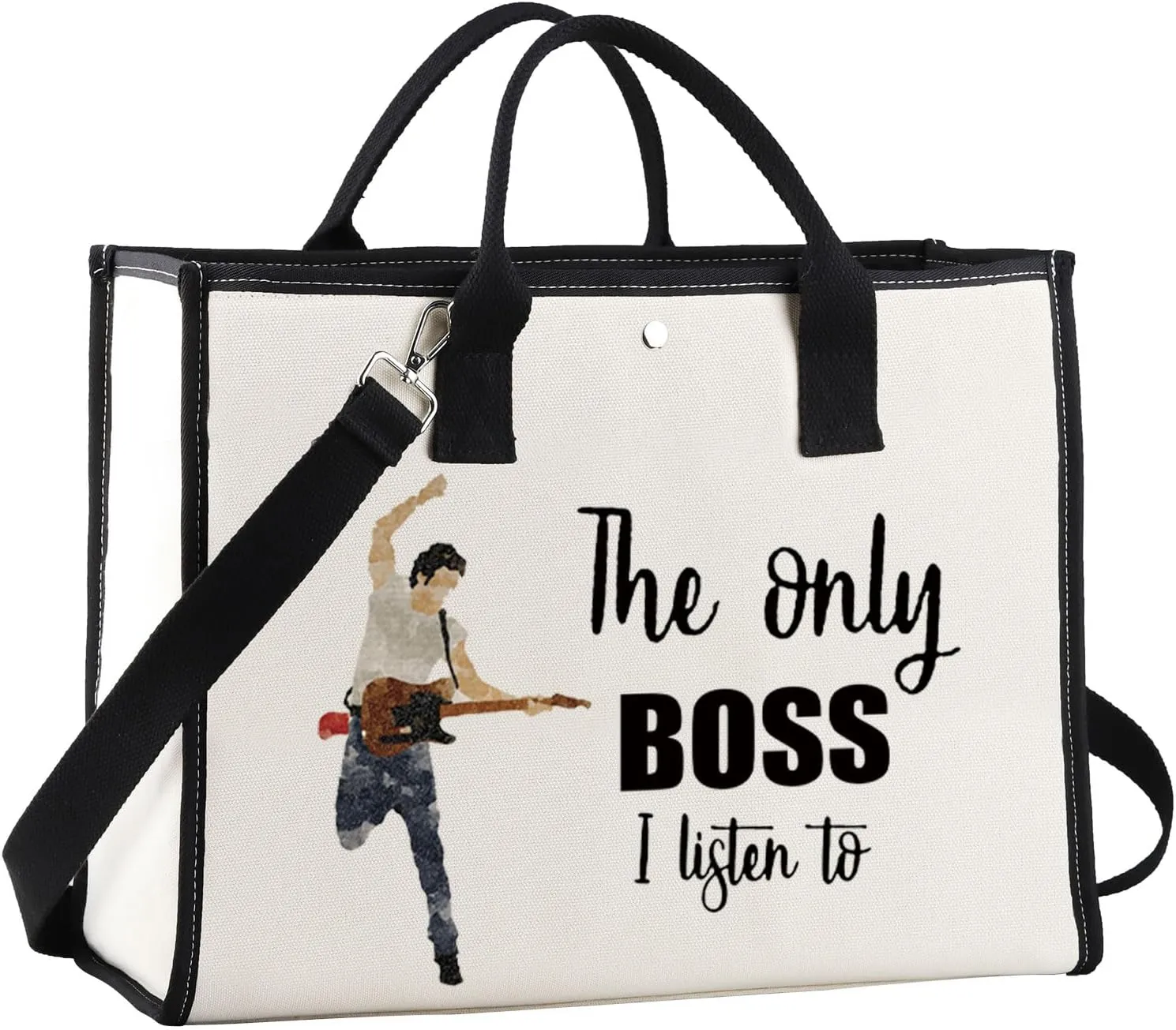 JNIAP Singer Fans Cosmetic Makeup Bag Rock Music Lover Gifts The Only Boss I Listen To Music Zipper Pouch Bag Singer Merchandise (only boss tote)