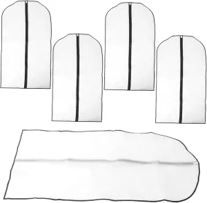 jojofuny Household Clothes Dust Bags 5pcs Peva Suit Bags Hanging Storage for Closet Travel