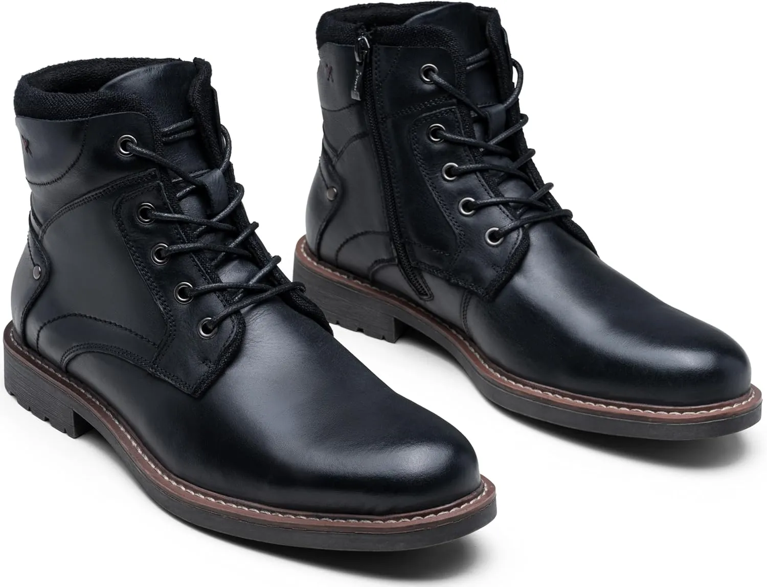 Jousen Mens Boots Leahter Retro Dress Boot Cap Toe Casual Motorcycle