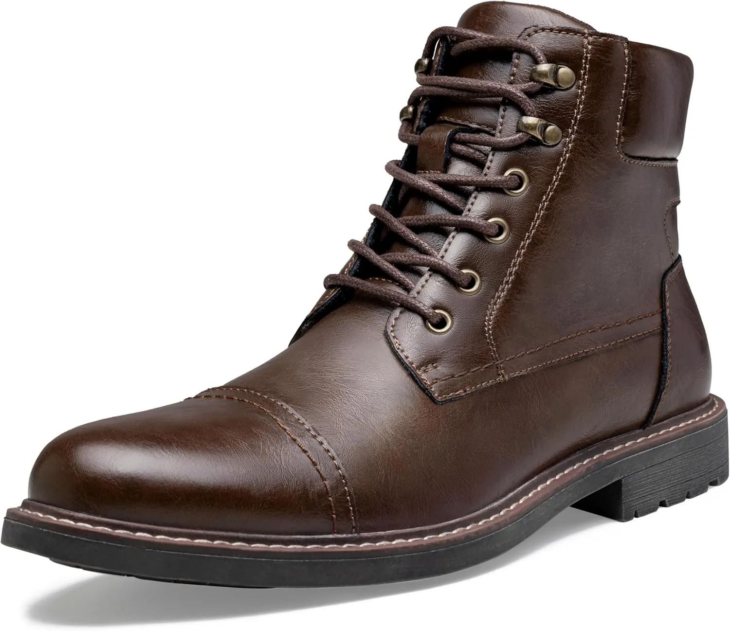 Jousen Mens Boots Leahter Retro Dress Boot Cap Toe Casual Motorcycle