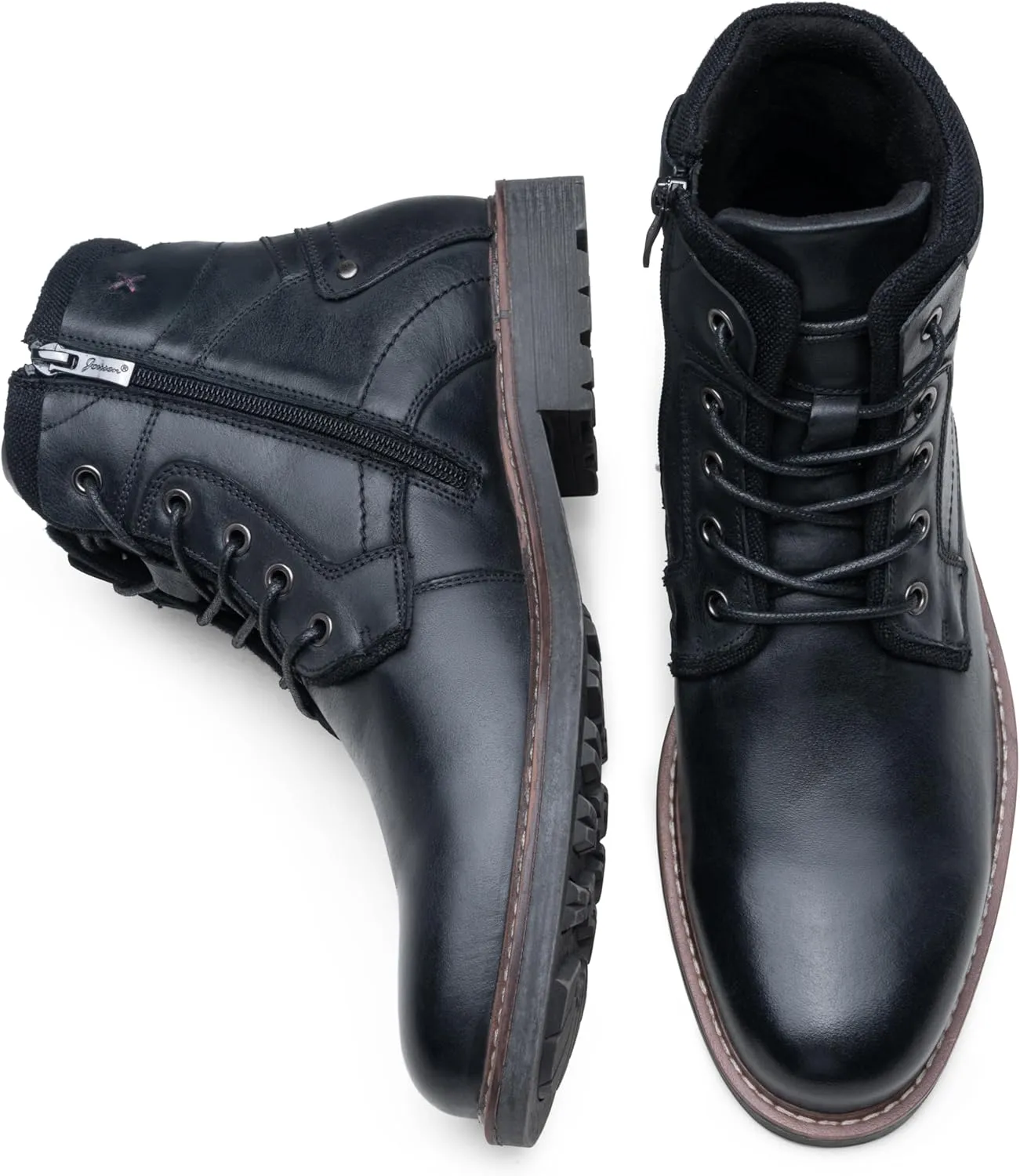 Jousen Mens Boots Leahter Retro Dress Boot Cap Toe Casual Motorcycle