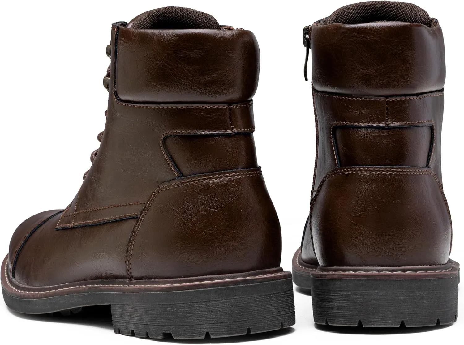 Jousen Mens Boots Leahter Retro Dress Boot Cap Toe Casual Motorcycle