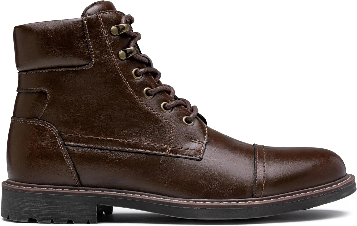 Jousen Mens Boots Leahter Retro Dress Boot Cap Toe Casual Motorcycle