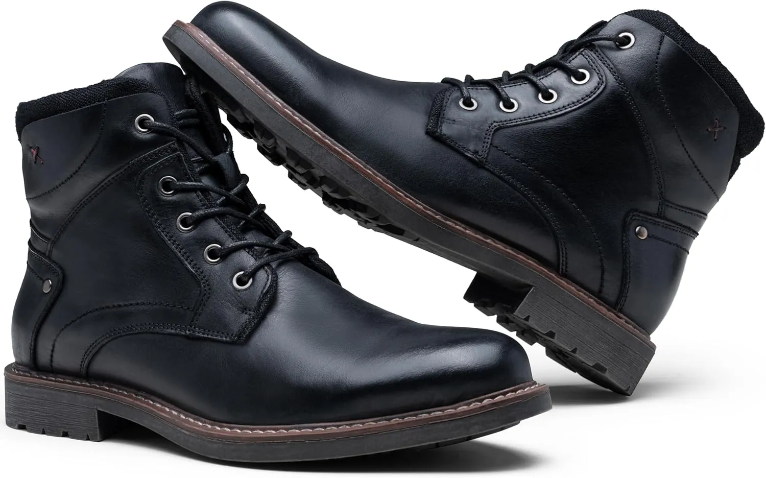 Jousen Mens Boots Leahter Retro Dress Boot Cap Toe Casual Motorcycle