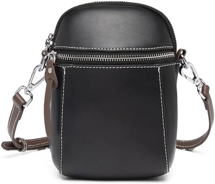 JSEIAJB Crossbody Bag Female Small Bag Leather Everything Leather Vertical Mobile Phone Bag Shoulder Bag