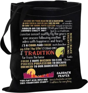 JYTAPP Fiddler Roof Quotes Tote Bag Musical Gifts Theater Canvas Shoulder Bag Fiddler Musical Lover Gifts