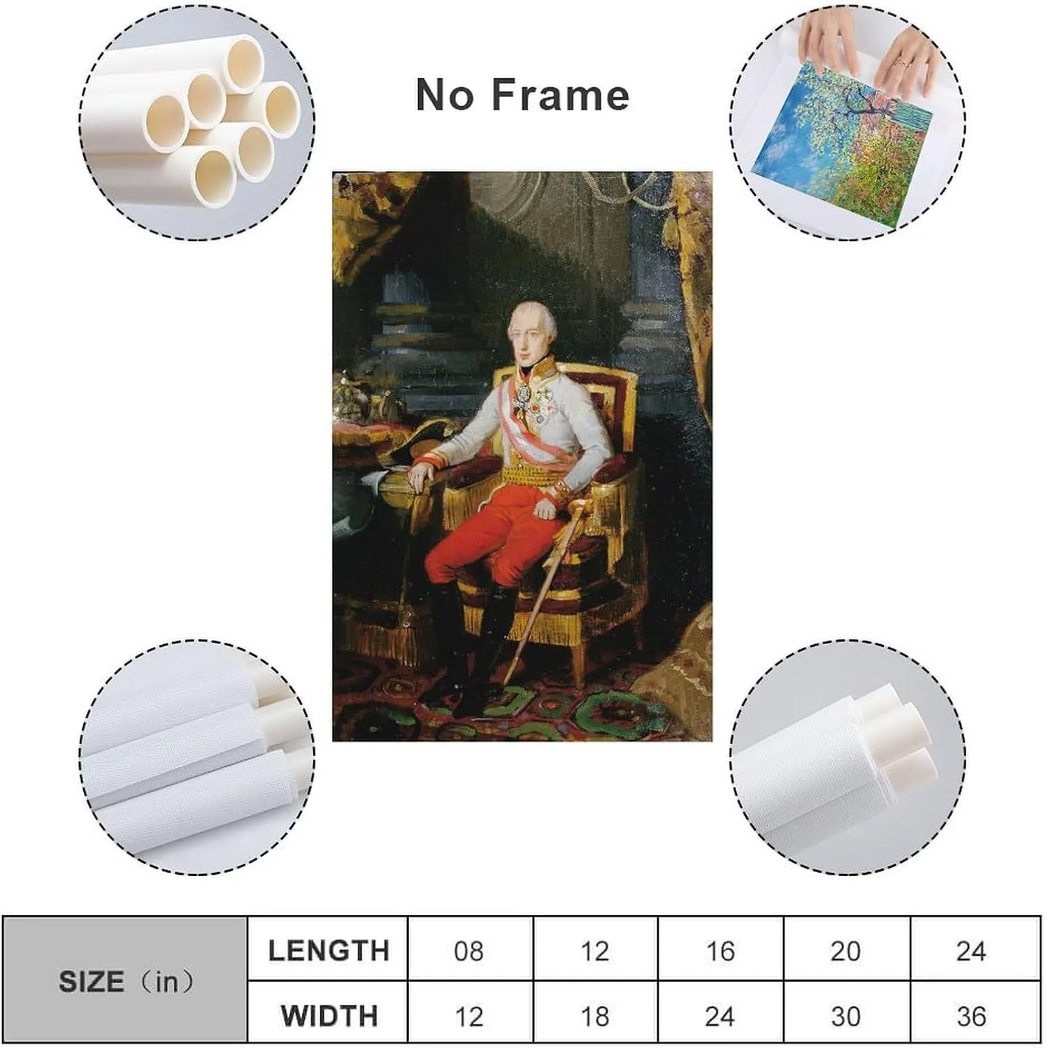 Kaiser Franz I. Von Österreich (1826) by Johann Peter Krafft Painting On Canvas Wall Art Poster Scroll Picture Print Living Room Walls Decor Home Posters 20x30inch(50x75cm)