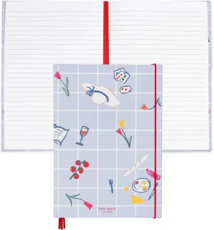 kate spade new york Take Note XL Notebook Journal, Vegan Leather Hardcover Journal, Diary Includes 168 Lined Pages, 11" x 7" Writing Pad, Park Picnic