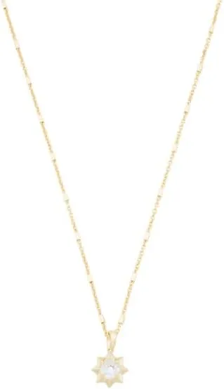Kendra Scott Heidi Dainty Gold Star Pendant Necklace with Crystal Center, Gold Chain