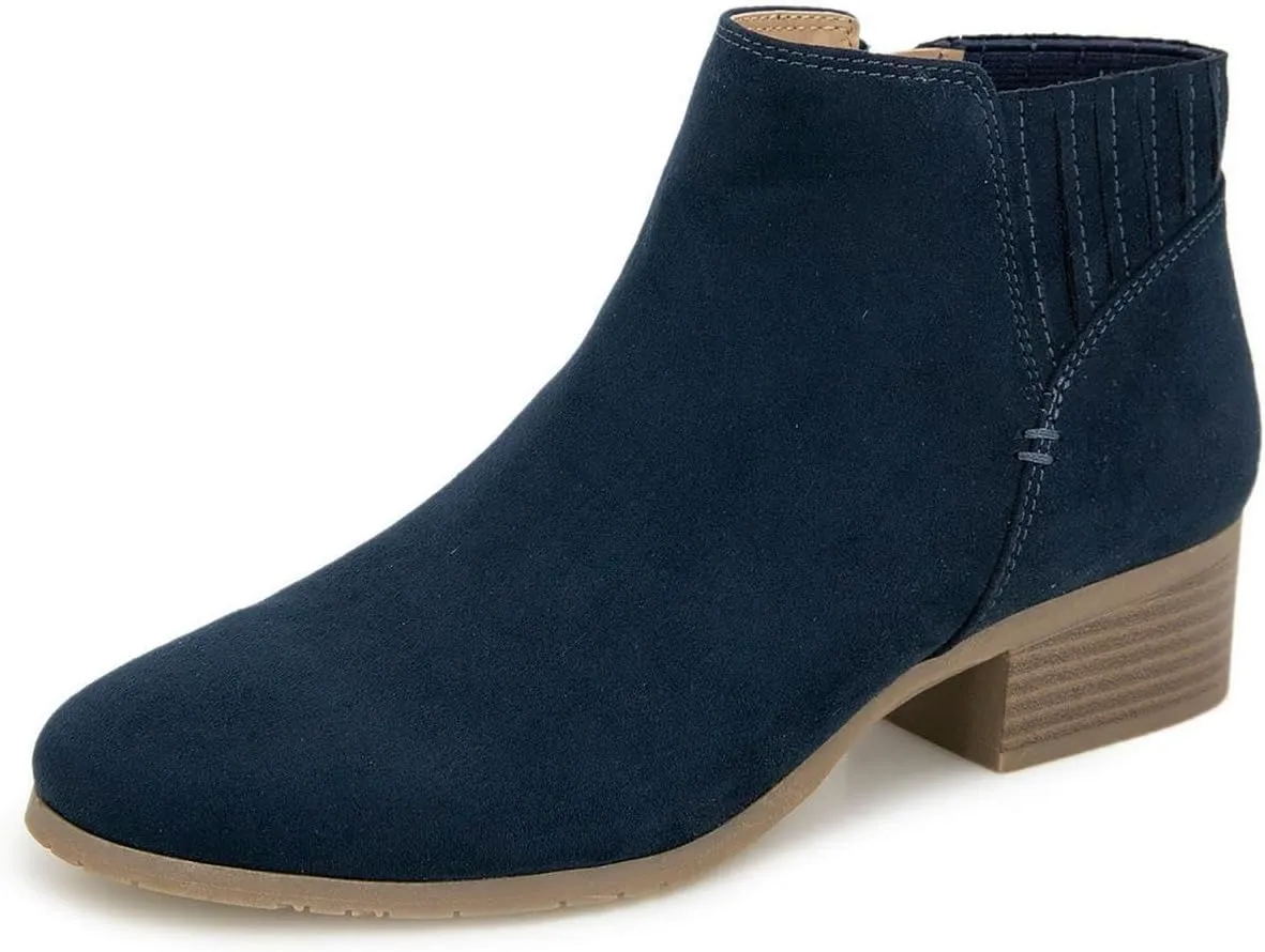 Kenneth Cole Reaction Womens Zipper Booties Navy 5.5 Medium (B,M)