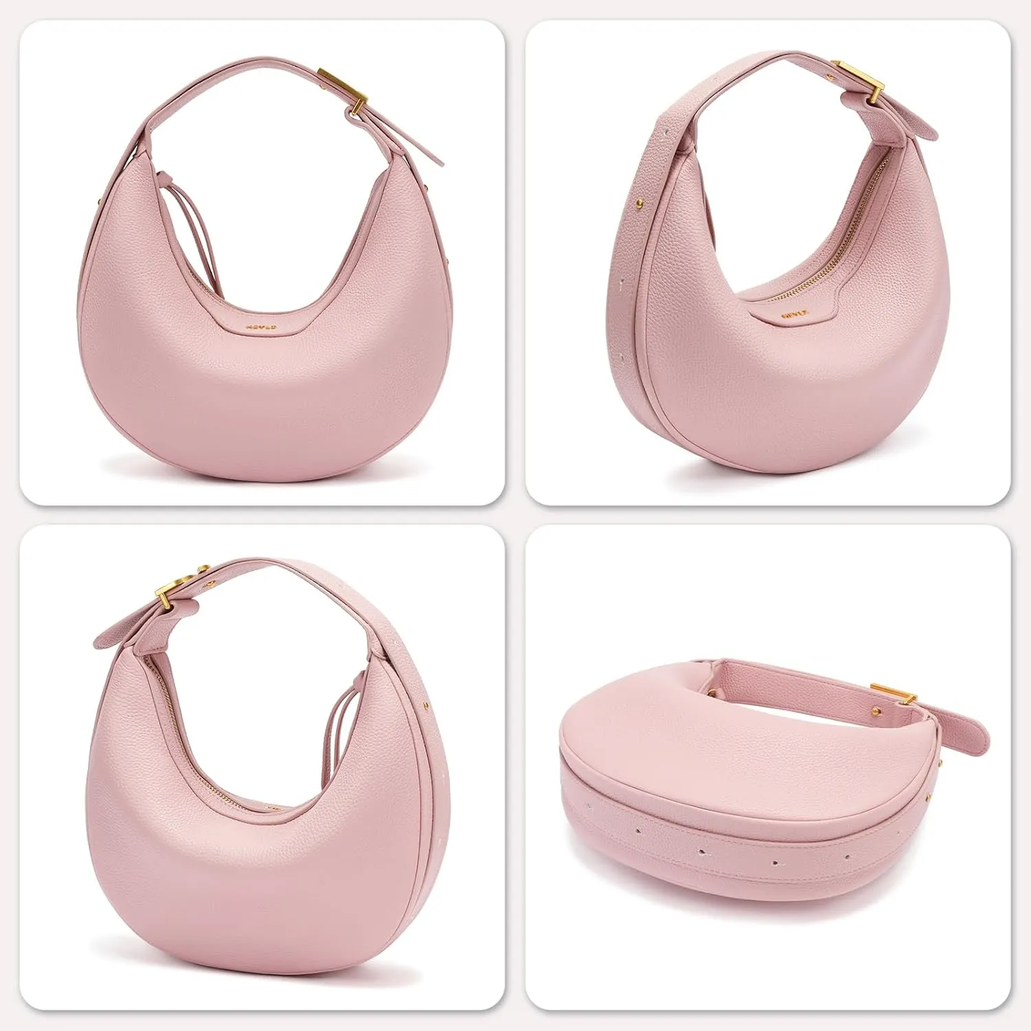 Keyli Crescent Shoulder Bag for Women Trendy Leather Crossbody Hobo Purse Vegan Clutch Handbag Adjustable Strap