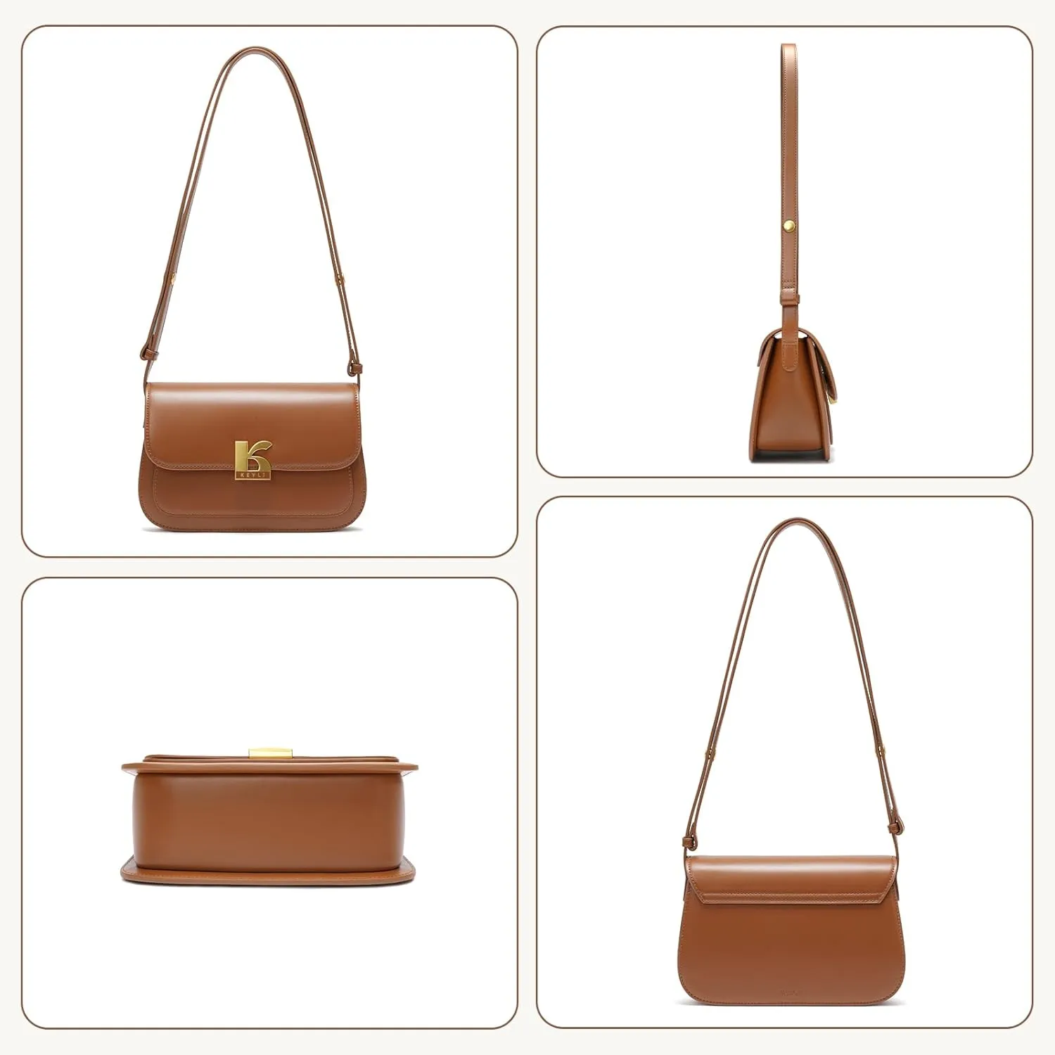 Keyli Shoulder Bag for Women Small Crossbody Bag Fashionable Purse Waterproof Leather Handbags Clutch Tote Designer Bags