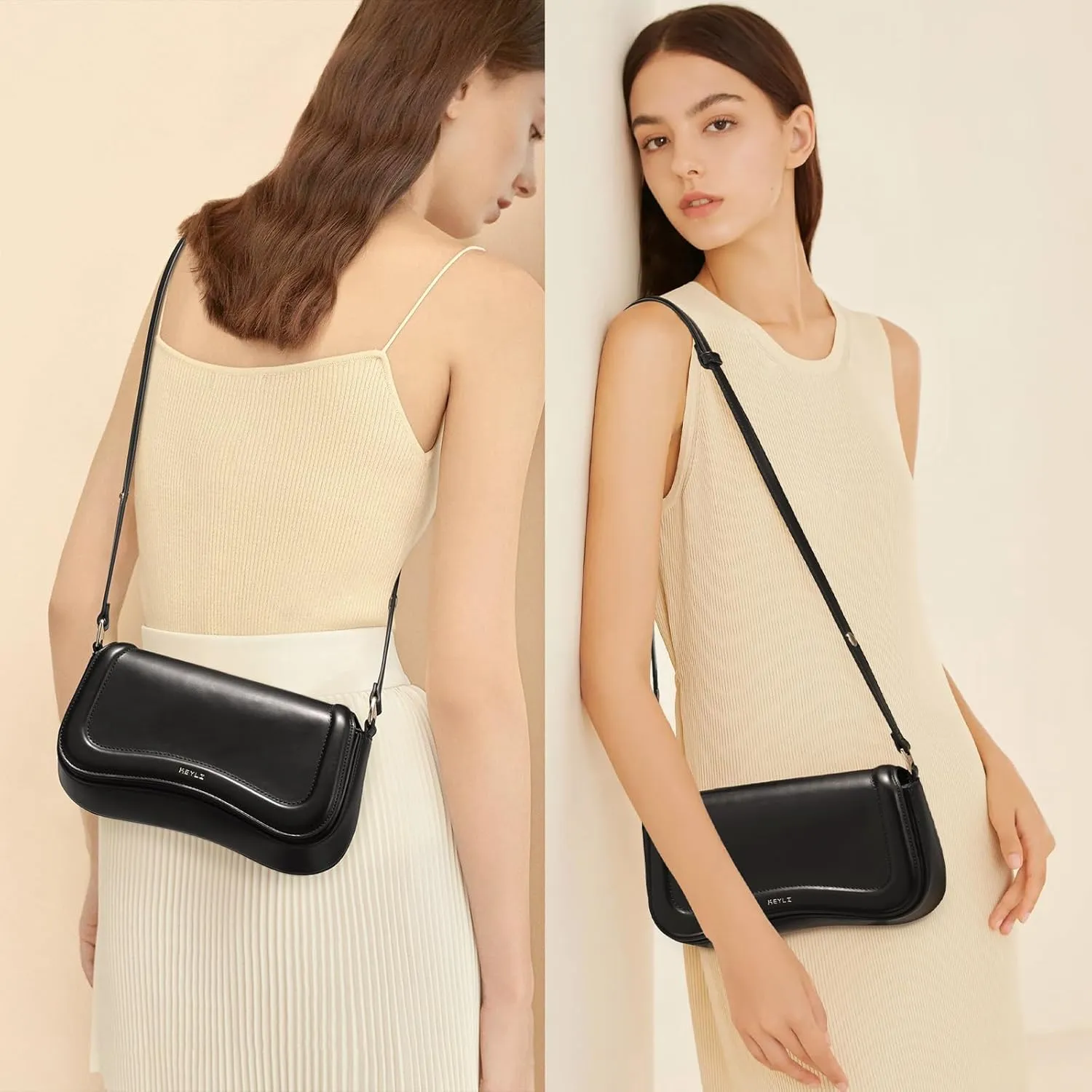 Keyli Small Shoulder Bag for women Trendy Crossbody Purse Waterproof Leather Handbags Clutch Tote Designer Bags