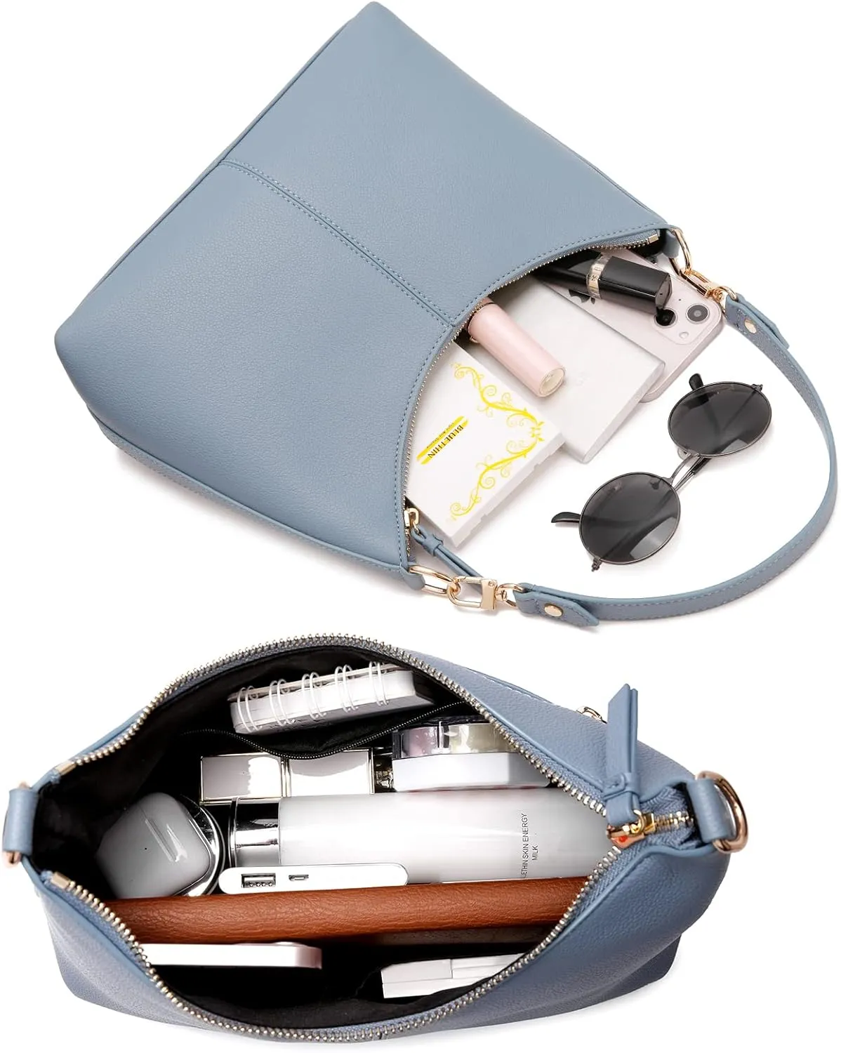Keyli Small Shoulder Handbags for Women Mini Purse Waterproof Soft Leather Crossbody Bags for Work Shopping Travel
