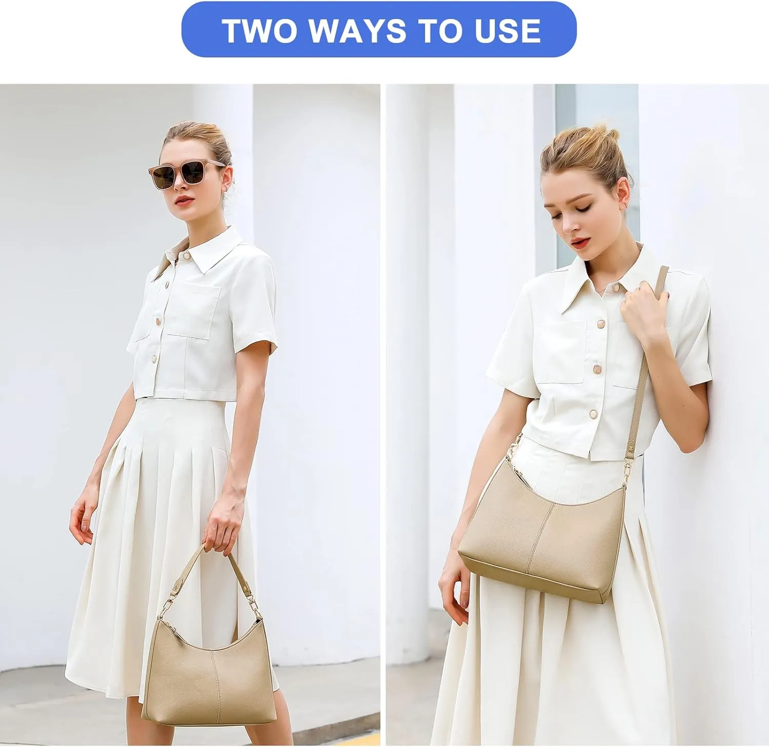 Keyli Small Shoulder Handbags for Women Mini Purse Waterproof Soft Leather Crossbody Bags for Work Shopping Travel