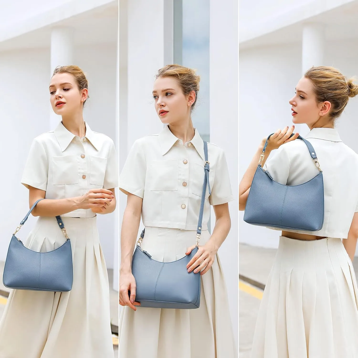 Keyli Small Shoulder Handbags for Women Mini Purse Waterproof Soft Leather Crossbody Bags for Work Shopping Travel