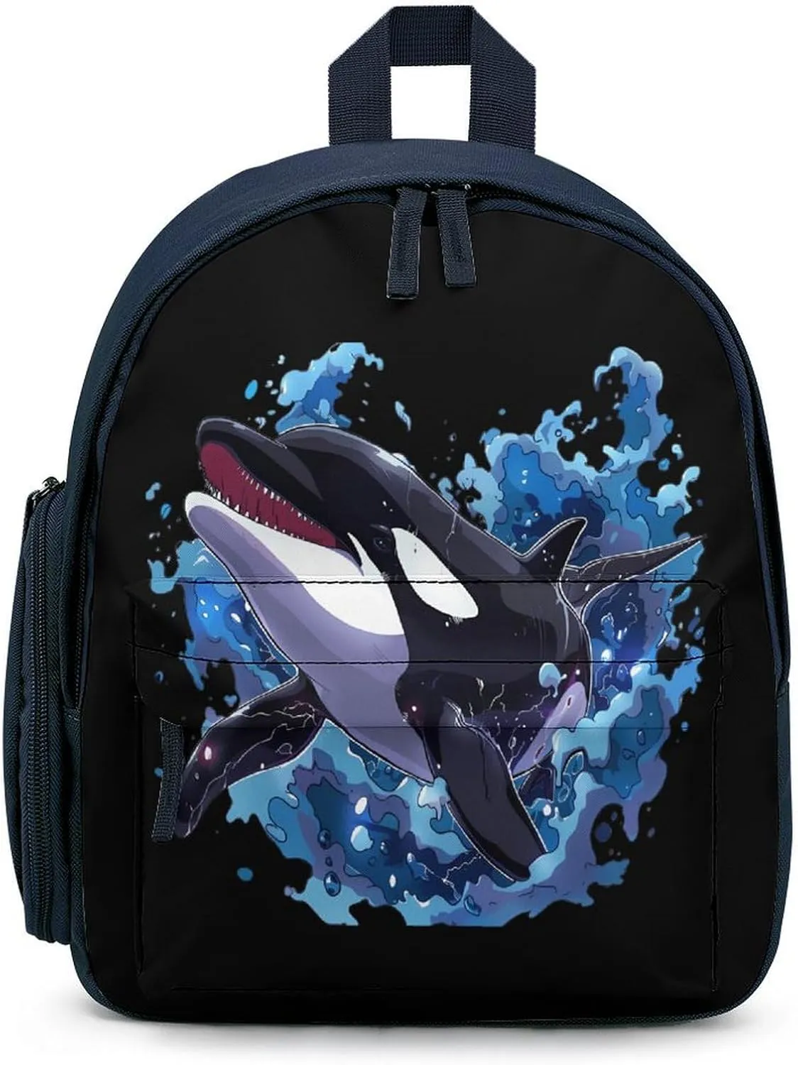 Killer Whale Mini Backpack Small Shoulders Luggage Daypack Business Weekender Bag for Men Women