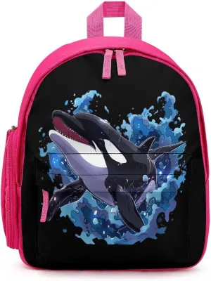 Killer Whale Mini Backpack Small Shoulders Luggage Daypack Business Weekender Bag for Men Women