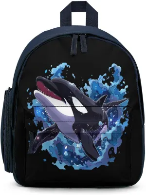 Killer Whale Mini Backpack Small Shoulders Luggage Daypack Business Weekender Bag for Men Women