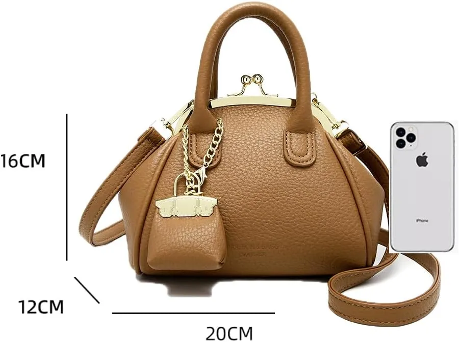 Kiss Lock Purse and Handbags - Vintage Crossbody Bag Kisslock Shoulder Bags for Women Design Clutch Purses