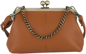 Kiss Lock Purses and Handbags Kisslock Crossbody Bag Vintage Shoulder Clutch Purses for Women