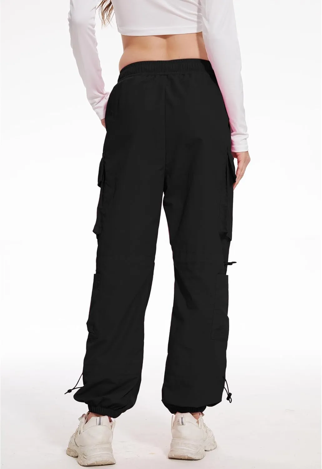 Kisswow Womens Cargo Pants Baggy Parachute Pants Women Quick Dry Joggers Waterproof Hiking Pants