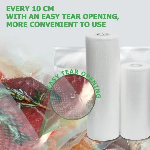 KitchenBoss Vacuum Sealer Bags Rolls: for Food- 6 Packs 3 Rolls 8" x 20' and 3 Rolls 11" x 20' Seal Bags Commercial Grade BPA-Free Heavy-Duty Food Vac Bags for Food Storage, Sous Vide and Freezer Safe