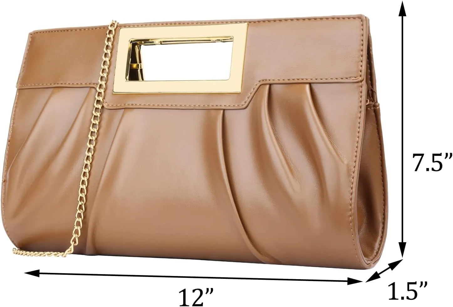 KKXIU Women Clutch Purse Elegant Pleated Evening Bag for Wedding Prom Bridal with Chain Strap