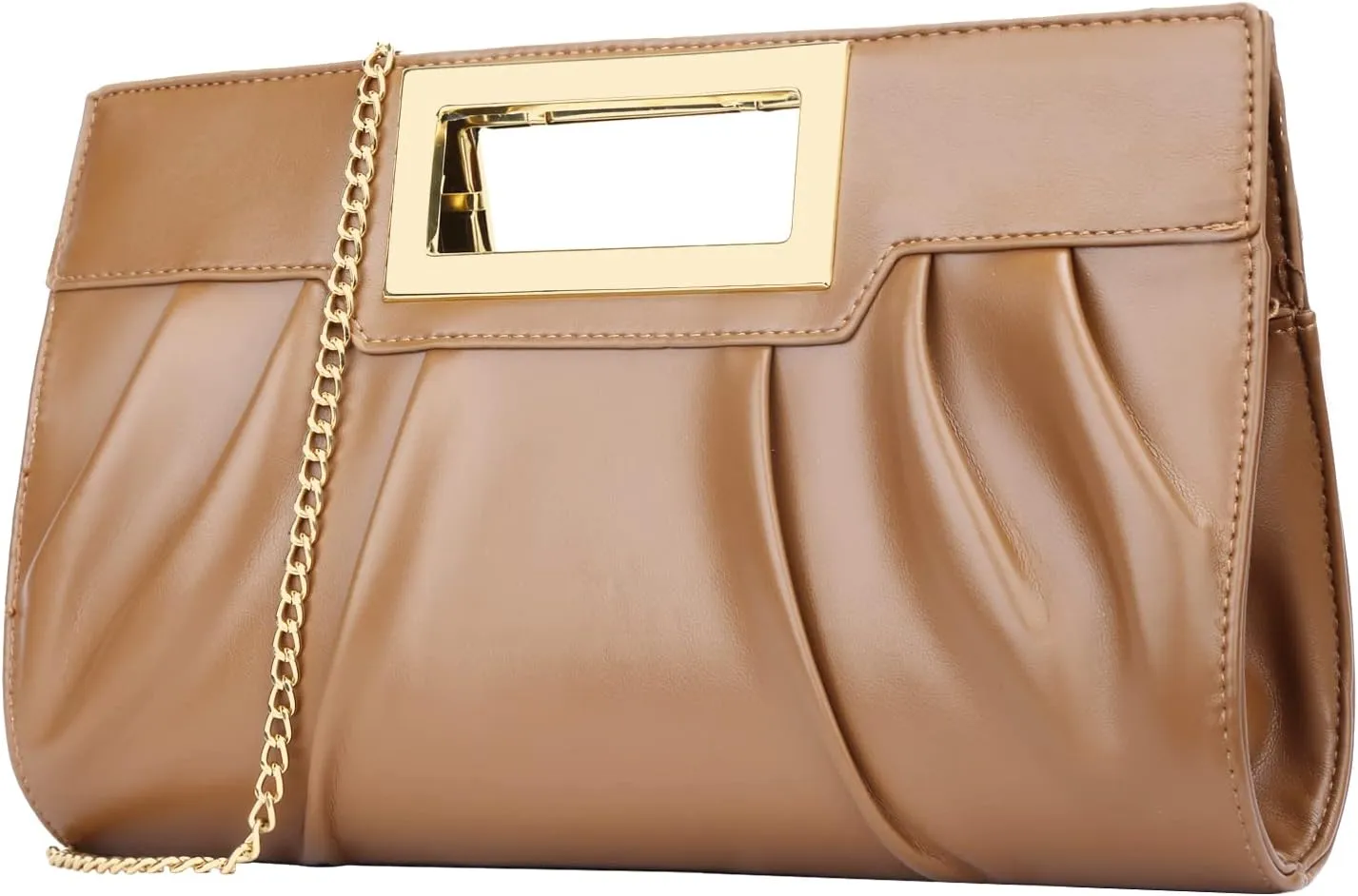 KKXIU Women Clutch Purse Elegant Pleated Evening Bag for Wedding Prom Bridal with Chain Strap